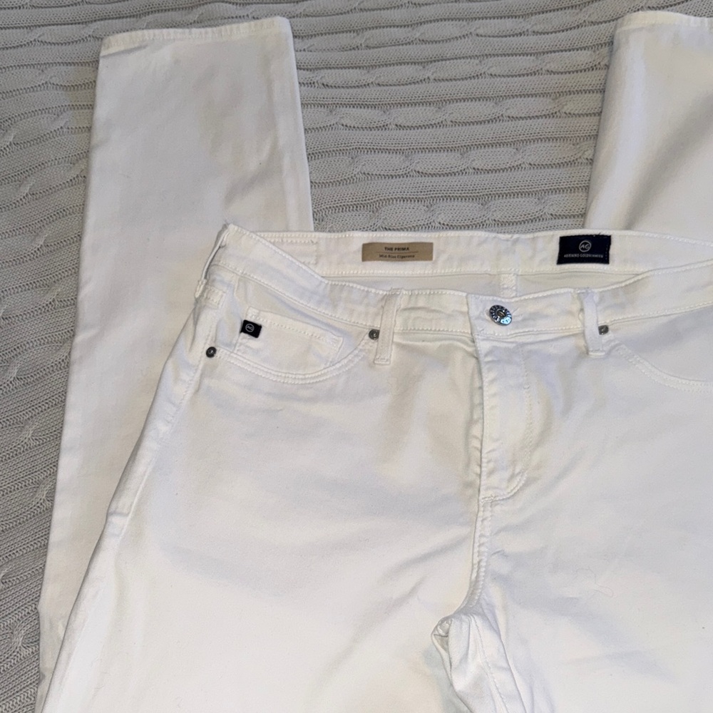 AG Adriano Goldschmied Women’s Cream Straight Jeans